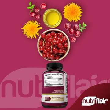 NutriFlair D-Mannose 1200mg, 120 Capsules - with Cranberry and Dandelion Extract - Natural Urinary Tract Health UTI Support - Best D Mannose Powder - Flush Impurities, Detox Body, for Women and Men