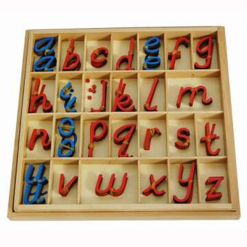 Elite Montessori Small D'Nealian Moveable Alphabet for Hands-On Learning