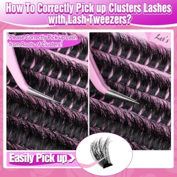 Yawamica Fluffy Volume Lash Clusters 240pcs DIY Extensions 14-20mm