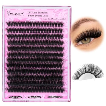 Yawamica Fluffy Volume Lash Clusters 240pcs DIY Extensions 14-20mm