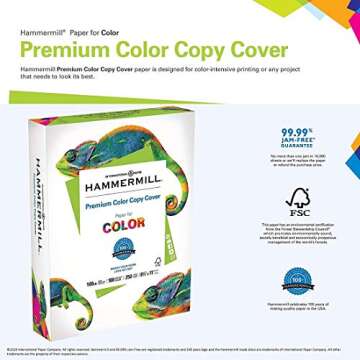 Hammermill Cardstock, Premium Color Copy, 100 lb, 17 x 11-3 Pack (750 Sheets) - 100 Bright, Made in ...