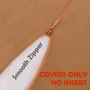 DEZENE 12x20 Cotton Pillow Covers Set of 2 Orange Neutral Couch Throw Pillow Covers with Flange Natural Cozy Rectangular Lumbar Decorative Pillow Covers for Sofa Bed Living Room Farmhouse Home Decor