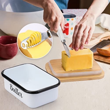 Stylish Butter Dish with Knife - Unbreakable Metal Keeper