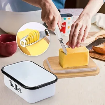 Stylish Butter Dish with Knife - Unbreakable Metal Keeper