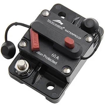 Young Marine Circuit Breaker for Boat Trolling with Manual Reset,Water Proof,12V- 48V DC (Surface Mo...
