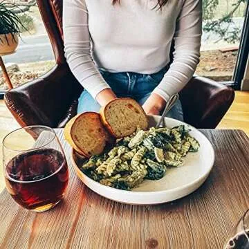 Mora Ceramic Flat Pasta Bowl Set of 4 - Elegant Dinnerware