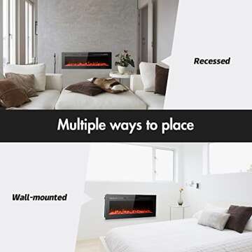 Maxhonor Electric Fireplace - Stylish 12 Color Heater