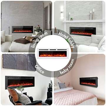 Maxhonor Electric Fireplace - Stylish 12 Color Heater