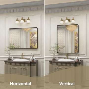 OKPAL 28X36 Inch Black Metal Framed Bathroom Mirror for Wall, Matte Black Bathroom Vanity Mirror, Black Rounded Rectangle Modern Mirror, Rustproof, Shatter-Proof (Horizontal/Vertical)