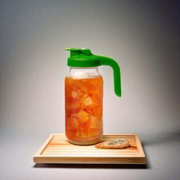 County Line Kitchen Glass Mason Jar Pitcher with Lid - Wide Mouth, 2 Quart (64 oz) - Heavy Duty, Leak Proof - Sun & Iced Tea Pitcher, Cold Brew Coffee, Breast Milk Storage, Water - Leaf Green