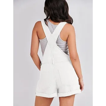 ANRABESS Women's Summer Denim Shortalls Loose Fit Adjustable
