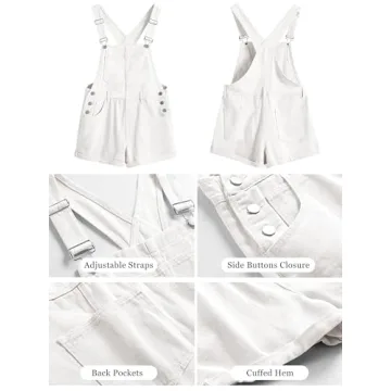 ANRABESS Women's Summer Denim Shortalls Loose Fit Adjustable