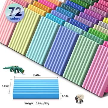 Aestd-ST Polymer Clay 72 Colors, Modeling Clay for Kids, Non-Sticky Oven Bake Clay with Sculpting To...