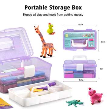 Aestd-ST Polymer Clay 72 Colors, Modeling Clay for Kids, Non-Sticky Oven Bake Clay with Sculpting Tools, Holiday Gift for Kids and Artists.