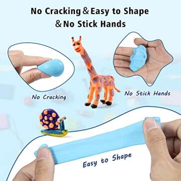 Aestd-ST Polymer Clay 72 Colors, Modeling Clay for Kids, Non-Sticky Oven Bake Clay with Sculpting Tools, Holiday Gift for Kids and Artists.