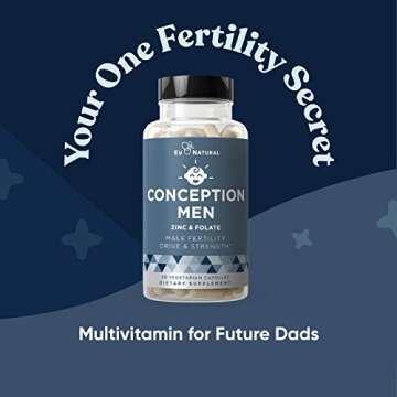 Conception Men Fertility Vitamins – Male Optimal Count, Motility Strength, Healthy Volume Production – Zinc, Folate, Ashwagandha Pills – 60 Vegetarian Soft Capsules
