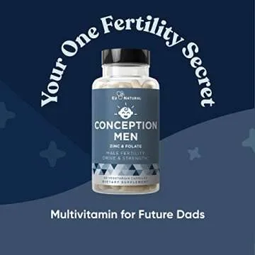 Conception Men Fertility Vitamins – Male Optimal Count, Motility Strength, Healthy Volume Production – Zinc, Folate, Ashwagandha Pills – 60 Vegetarian Soft Capsules