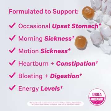 Pink Stork Organic Peppermint Sweets for Morning Sickness and Motion Sickness Support, Added Vitamin...
