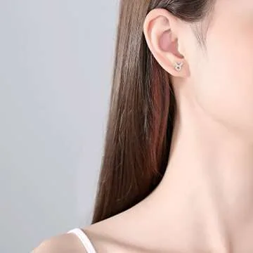 Lavishe Rhodium Plated 925 Sterling Silver Cubic Zirconia Horoscope Zodiac 12 Constellation Astrology Jewelry Taurus Stud Earrings