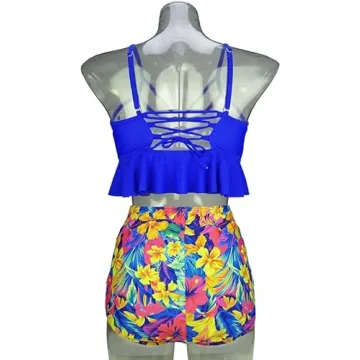 Chic COCOSHIP Retro Boho Flounce Bikini Set for Women