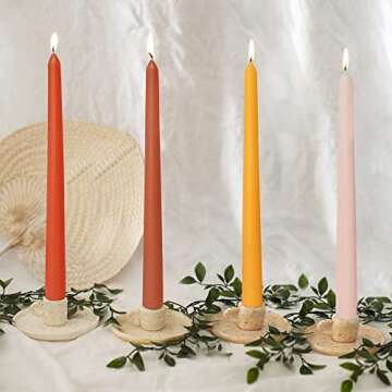 Buy Smokeless Orange Taper Candles Set of 4 for Events