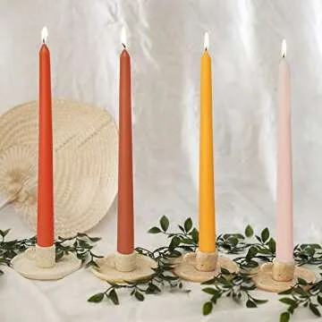 Buy Smokeless Orange Taper Candles Set of 4 for Events