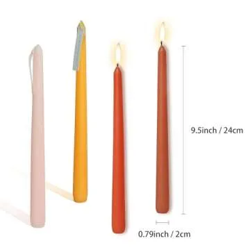 Buy Smokeless Orange Taper Candles Set of 4 for Events
