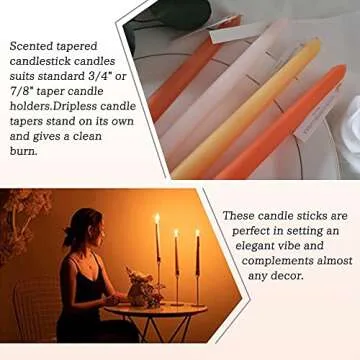 Buy Smokeless Orange Taper Candles Set of 4 for Events