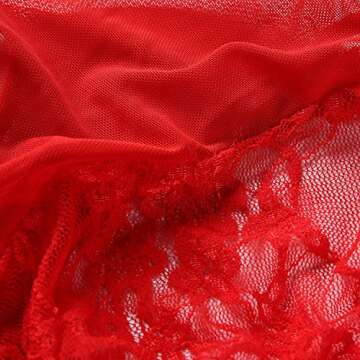 Plus Size Lingerie for Women Sexy One-Piece Teddy Valentine's Day Lingerie Bodysuit (Red,XL)