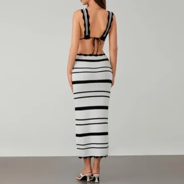 Stylish Women's 2 Piece Knit Skirt Set for Summer Fun