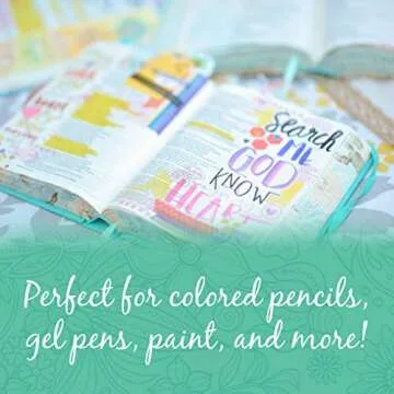 Tyndale NLT Inspire Bible (Large Print, Hardcover, Tranquil Blue): Journaling and Coloring Bible – Over 400 Scripture Illustrations to Color, Creative Bible Journal That Inspires a Connection with God