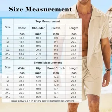 COOFANDY Men's Guayabera Shirts Set Casual Beach Outfits
