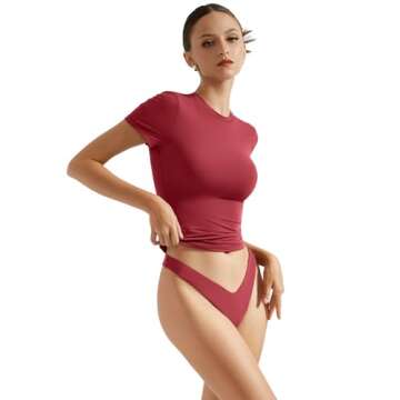 SUUKSESS Double Lined Fitted Basic Tees for Women