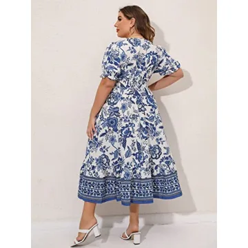 Plus Size Boho Floral Maxi Dress for Summer Days