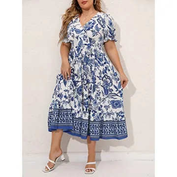 Plus Size Boho Floral Maxi Dress for Summer Days