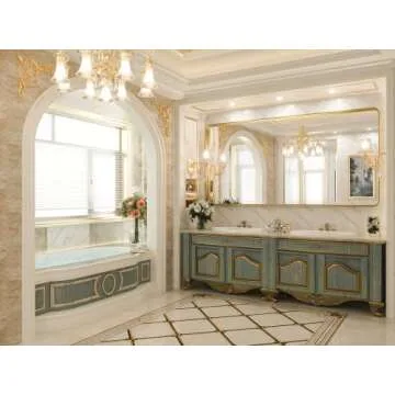 TokeShimi 72x36 Inch Gold Bathroom Vanity Mirror for Wall Rectangle Mirror with Non-Rusting Aluminum...