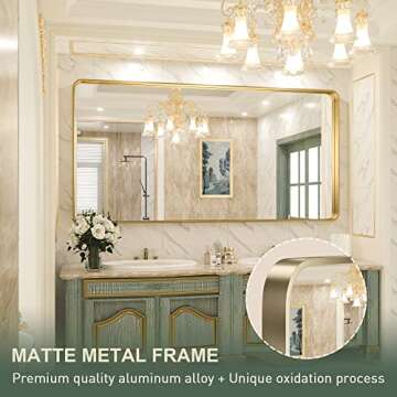 TokeShimi 72x36 Inch Gold Vanity Mirror in Durable Frame