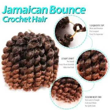 Jamaican Bounce Crochet Hair 8 Inch - Curly & Fluffy