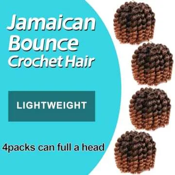 Jamaican Bounce Crochet Hair 8 Inch - Curly & Fluffy