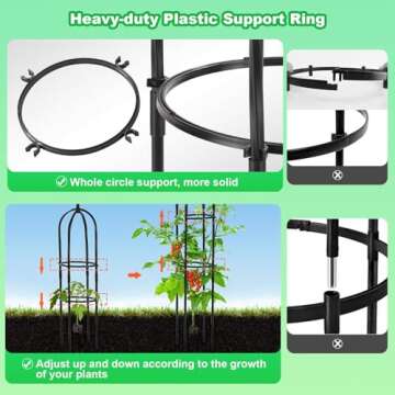 Lalahoni Garden Trellis for Climbing Plants Outdoor, 2 Pack 6ft Tall Plant Support for Potted Plants Climbing Vine Rose Clematis Vegetable Cucumber, Garden Obelisk Trellis