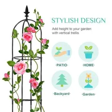 Lalahoni Garden Trellis for Climbing Plants Outdoor, 2 Pack 6ft Tall Plant Support for Potted Plants Climbing Vine Rose Clematis Vegetable Cucumber, Garden Obelisk Trellis