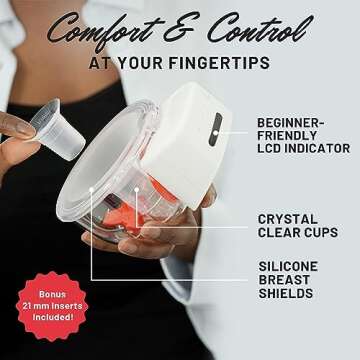 Legendairy Milk Wearable Breast Pump Hands-Free Electric Imani i2 Plus - Portable Leakproof Design, 2 Modes 10 Levels - 25mm Flange & 21mm Insert, 7oz per Cup - LCD Display Timer Auto Shut Off, 2 Pack