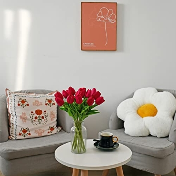 Mandy's Vibrant 20pcs Hot Pink Artificial Tulips for Every Occasion