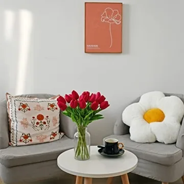 Mandy's Vibrant 20pcs Hot Pink Artificial Tulips for Every Occasion