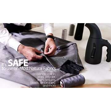 Lemontec Portable Travel Garment Steamer 180ml Handheld Fabric Steamer Fast Heat-up Powerful Garment Clothes Steamer with High Capacity for Home and Travel