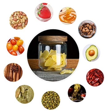 Keledz Airtight Glass Canister with Wood Lid 450ml