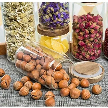 Keledz Airtight Glass Canister with Wood Lid 450ml