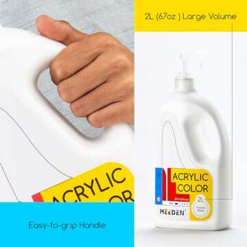 MEEDEN Titanium White Acrylic Paint - 2L Creamy Non-Toxic Acrylics for Pouring & Wall Art
