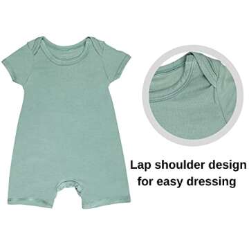 GUISBY Bamboo Rayon Baby Pajamas - Soft Footless Rompers for Infants