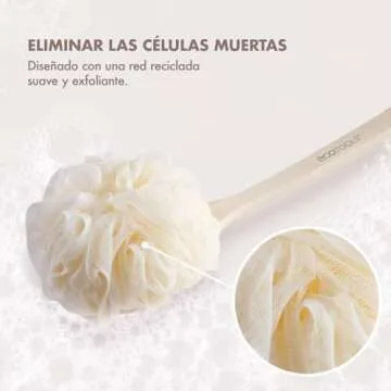 Bath Pouf With Handle - Hard-to-Reach Cleansing Sponge - EcoPouf Bath Brush - Assorted Colors